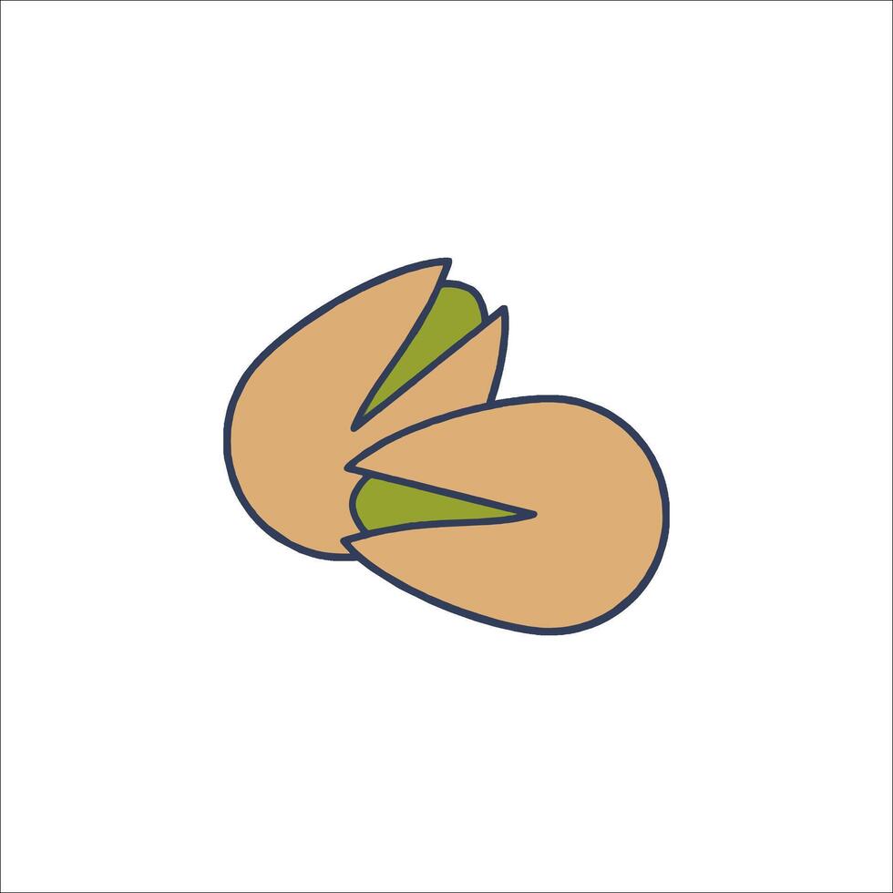 A pair of pistachios on a white background vector