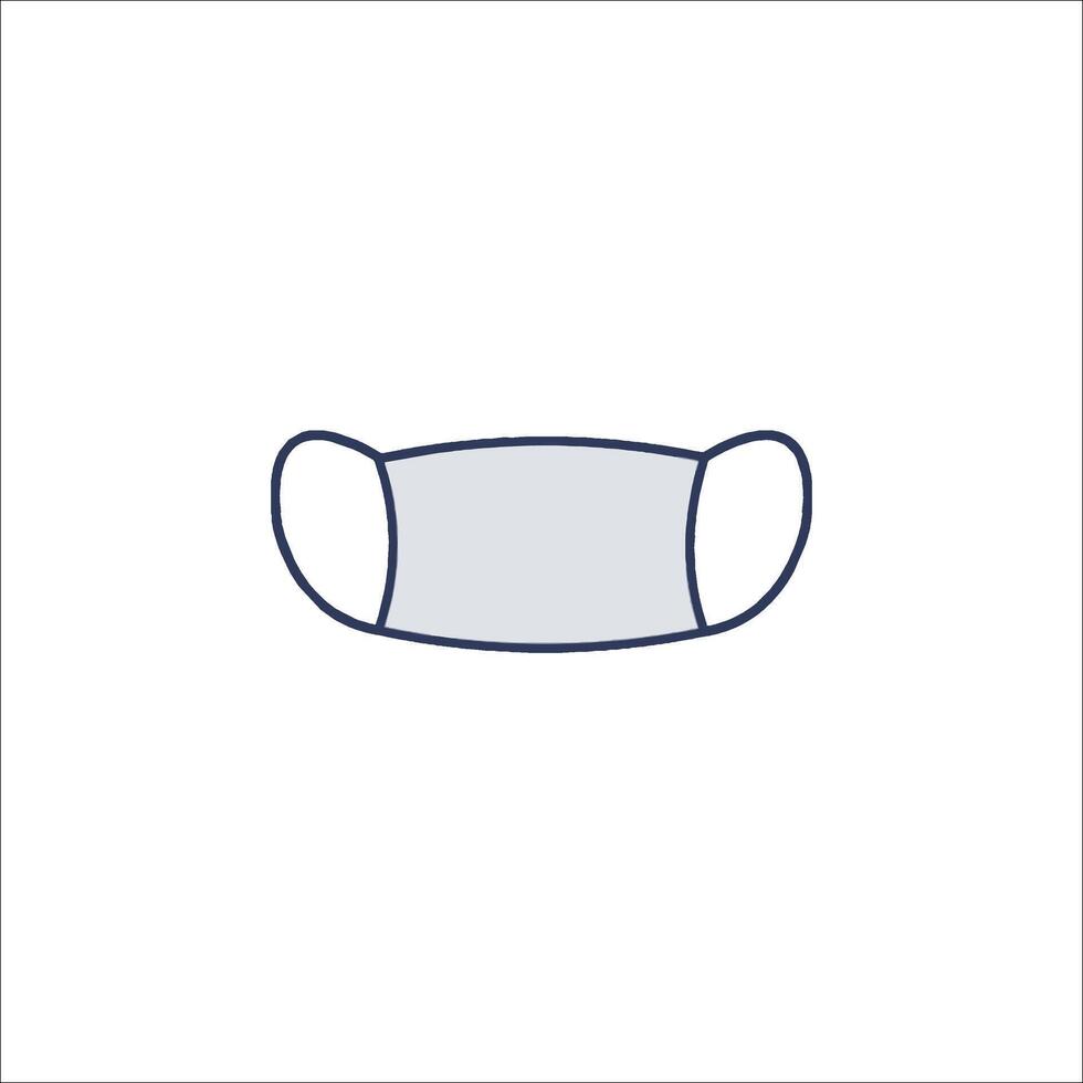 A blue line icon of a face mask vector