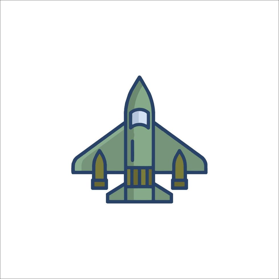 A fighter jet icon on a white background vector