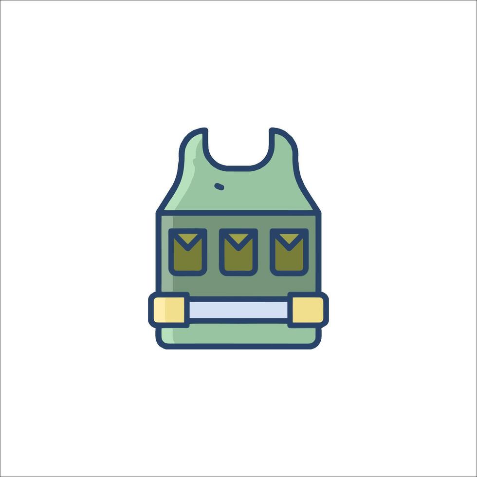 A green vest with a gun on it vector