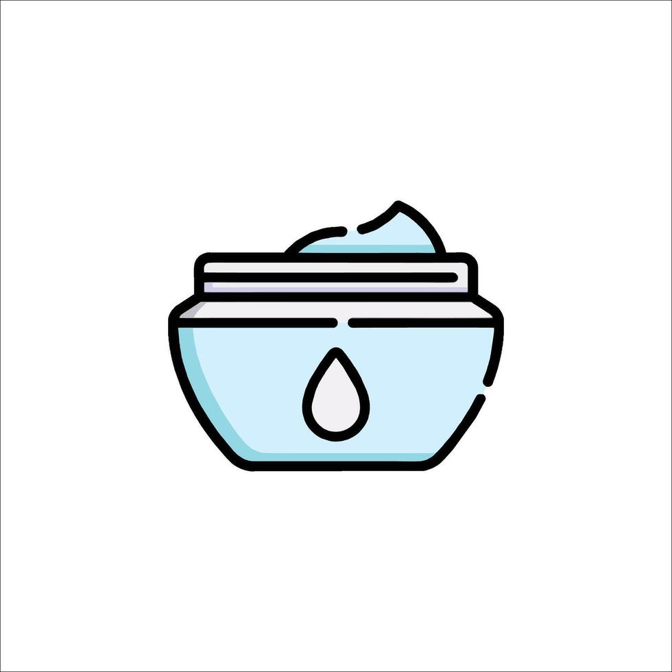 A jar of cream with a drop of water in it vector