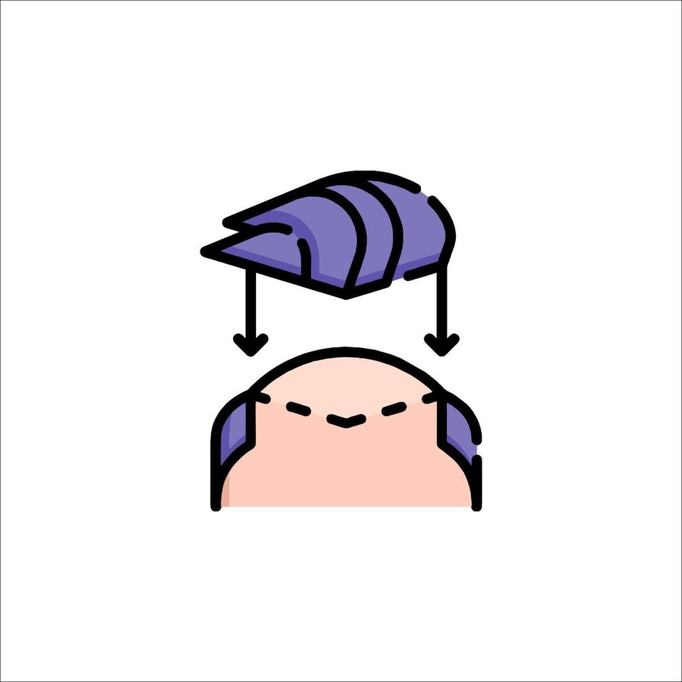 A man's head is being cut open by a knife vector