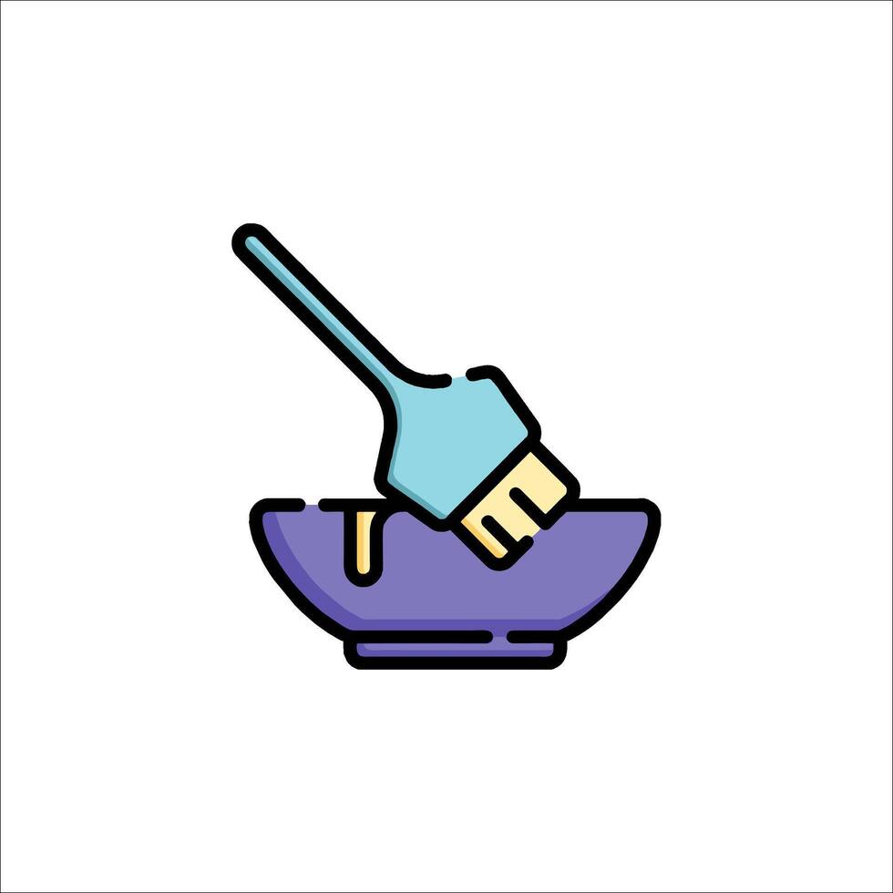 A spoon and fork in a bowl icon vector