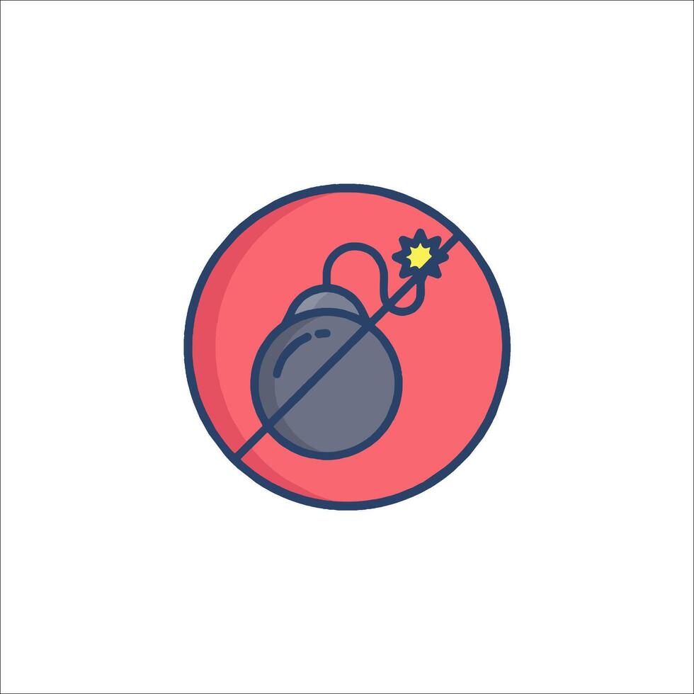 A bomb icon in a circle with a star on it vector