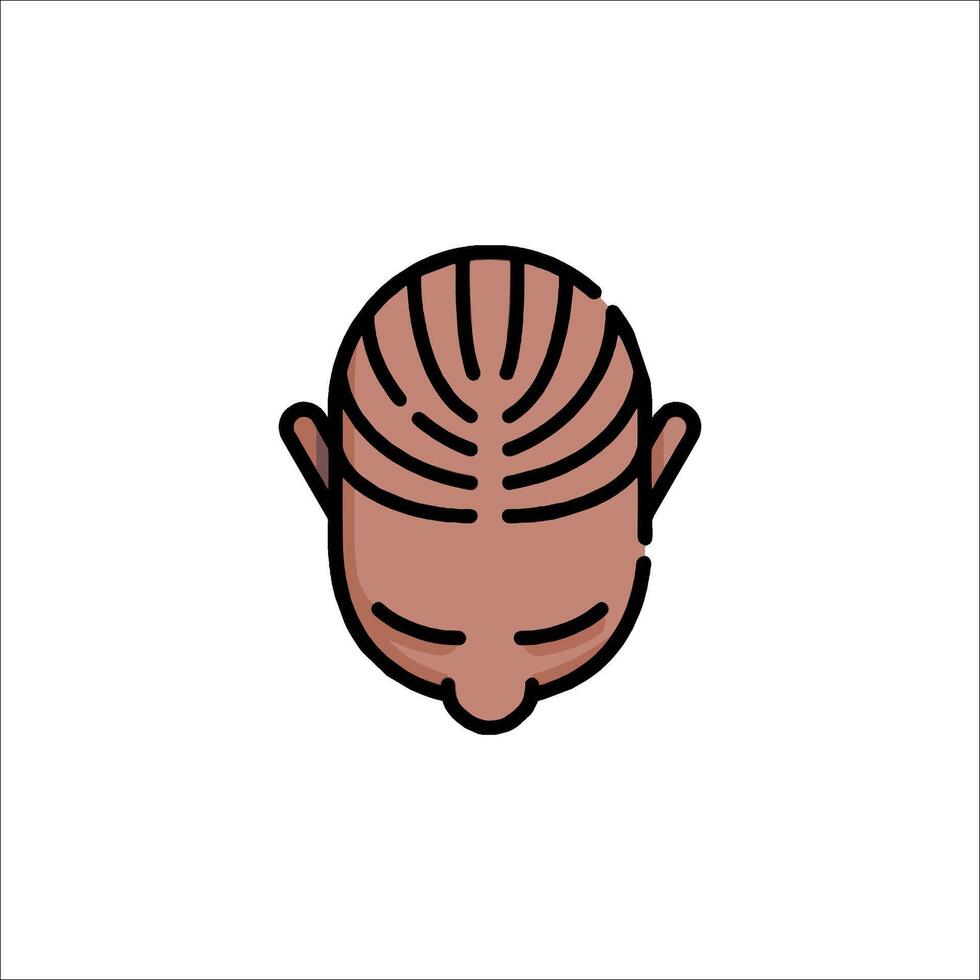 A man's head with braids on it vector