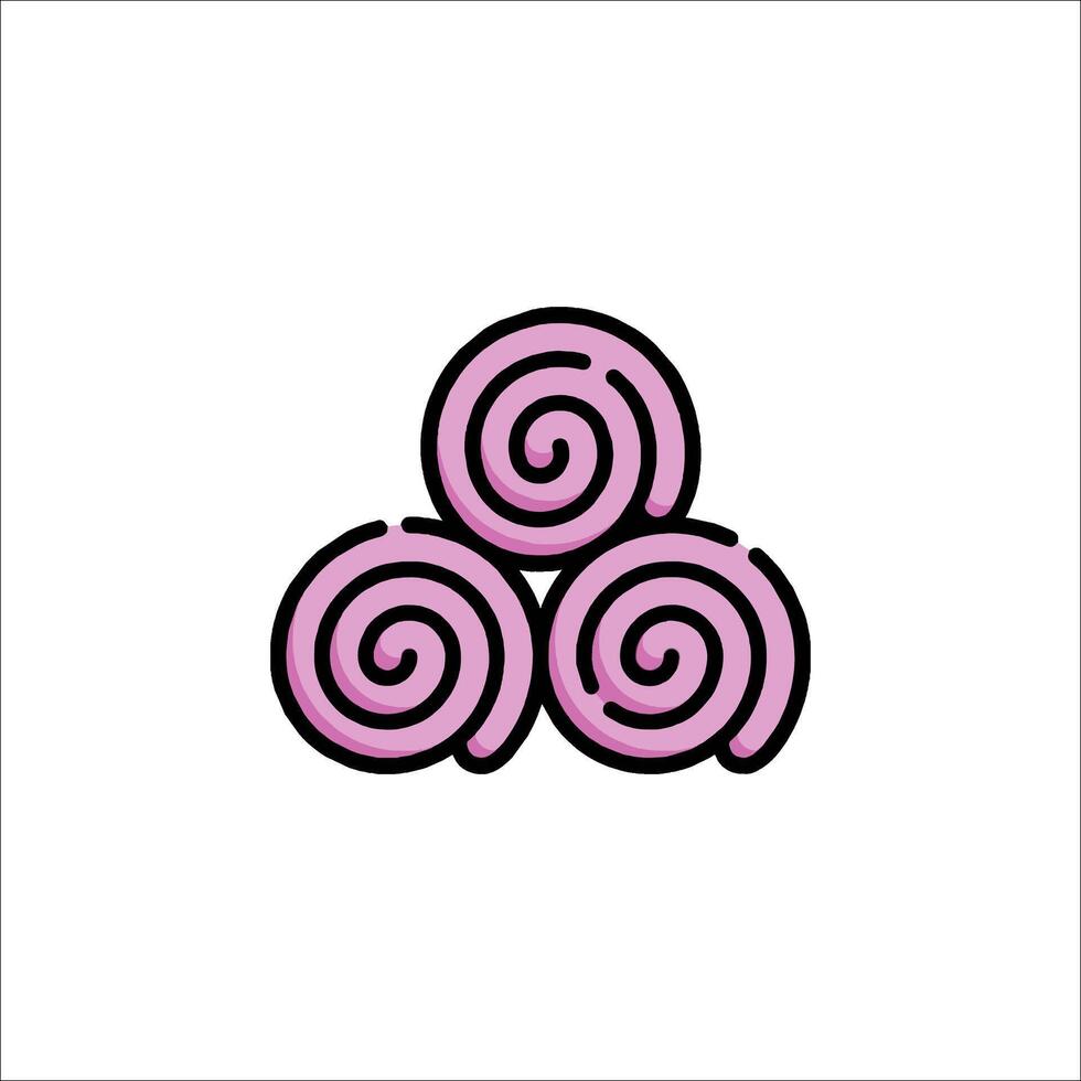 A pink spiral on a white background vector