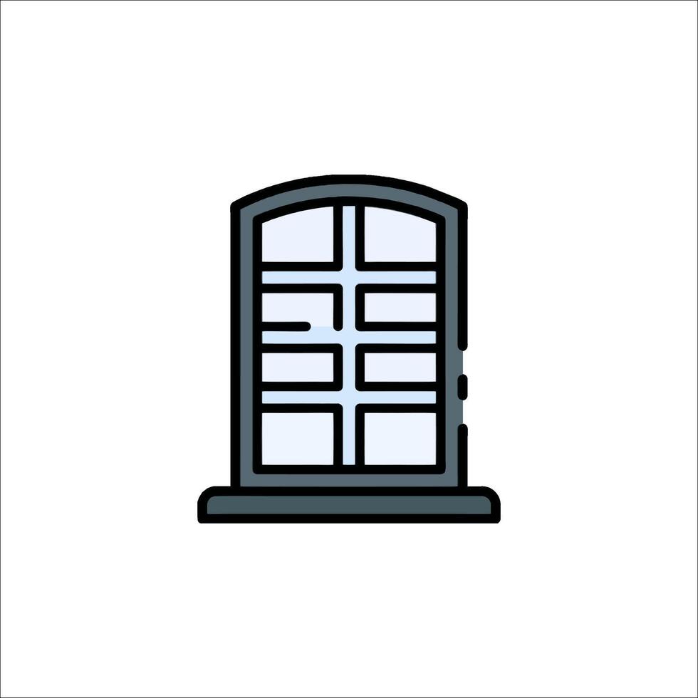A window with a door on it vector