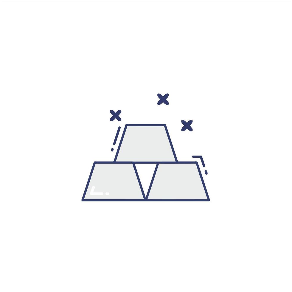 A pyramid with three blocks on top of it vector