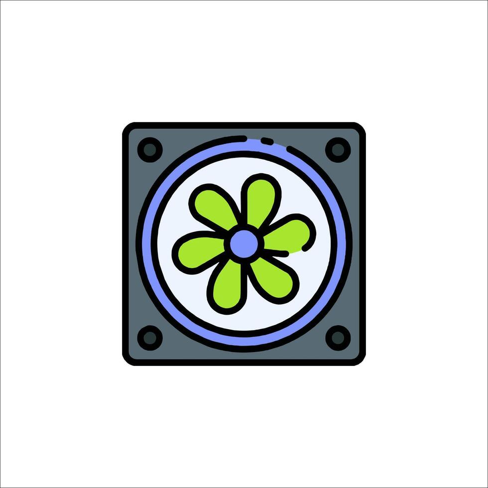A green flower on a black square vector