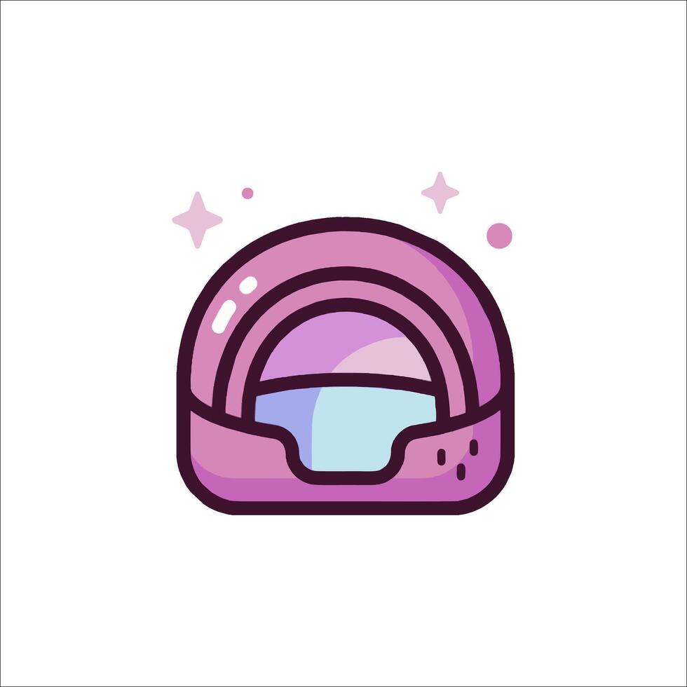 A purple helmet with stars on it vector