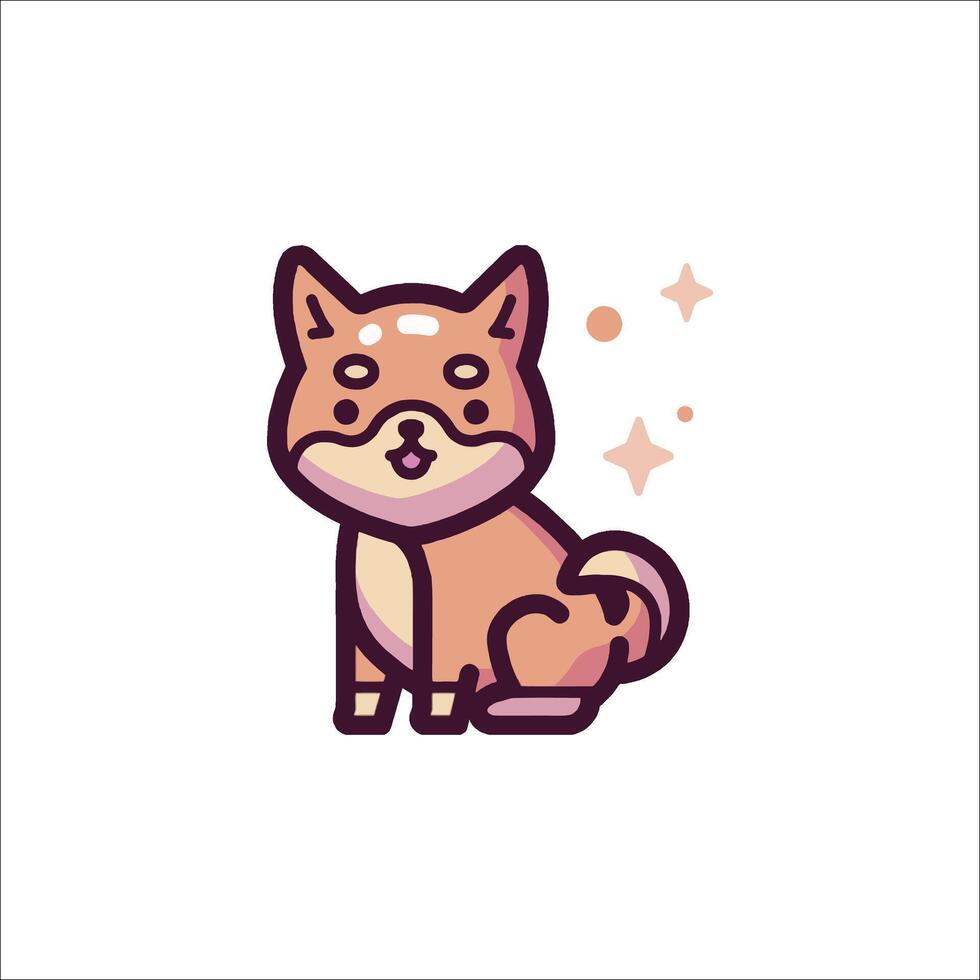A cute dog with stars on it's face vector