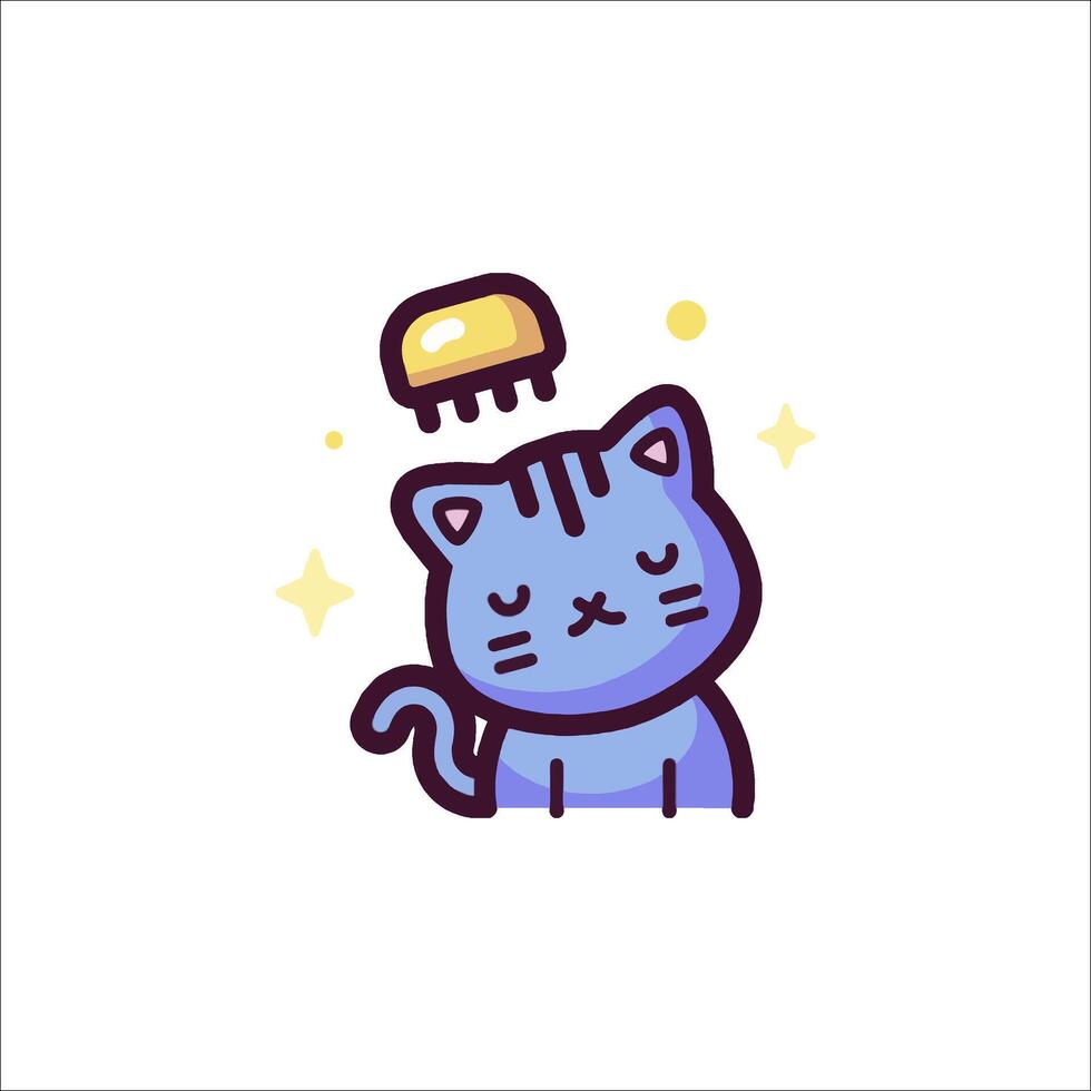 A cat with a comb on its head vector