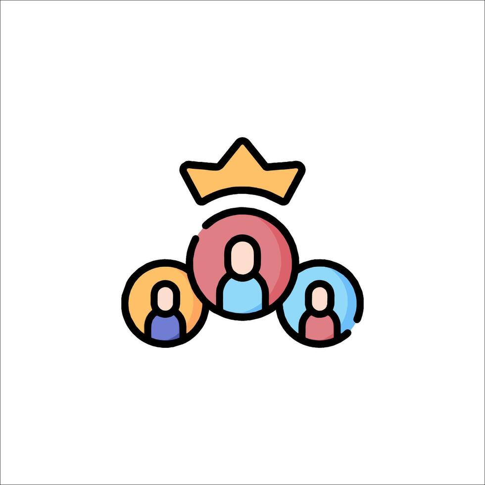 A group of people with a crown on top of them vector