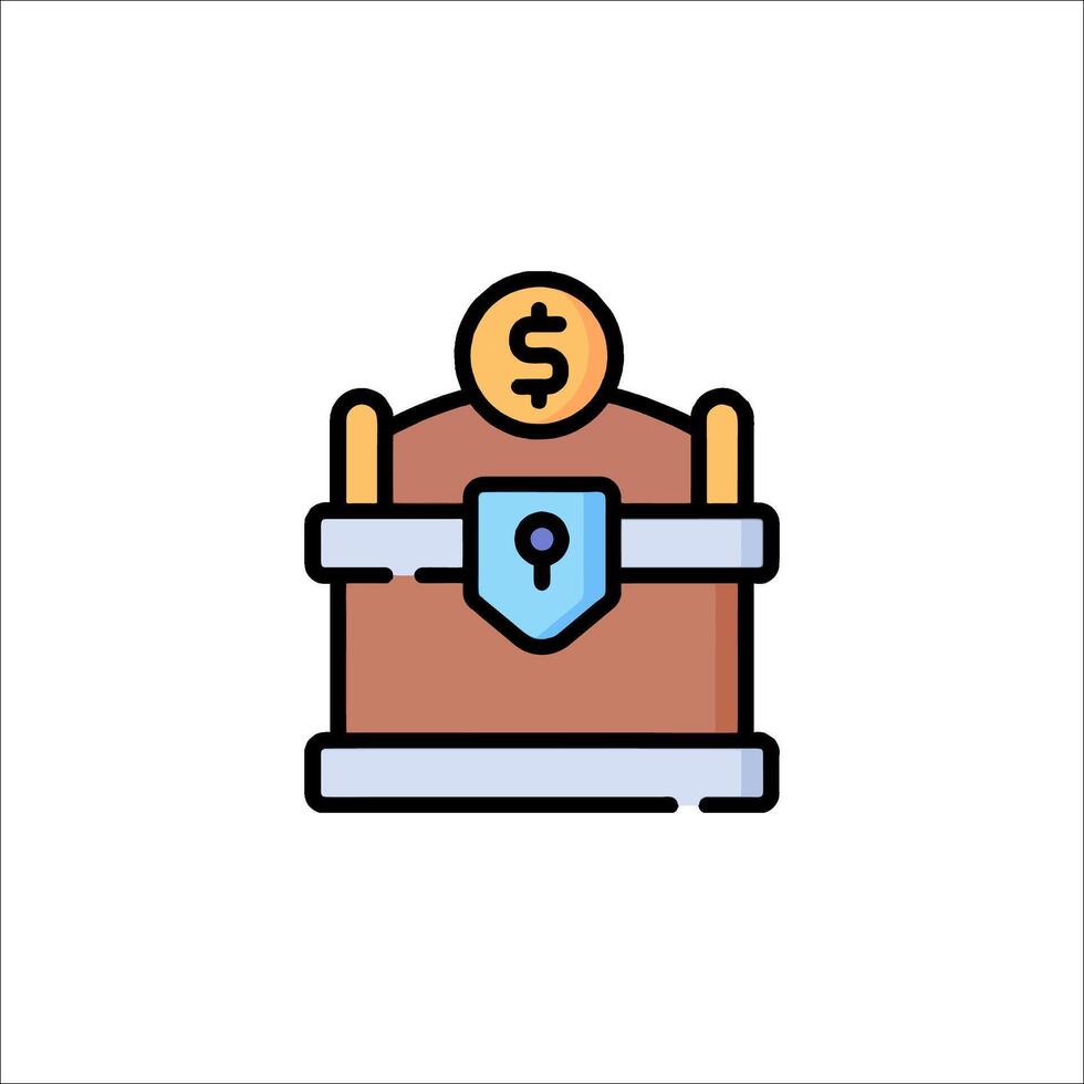 A chest with a dollar sign on it vector