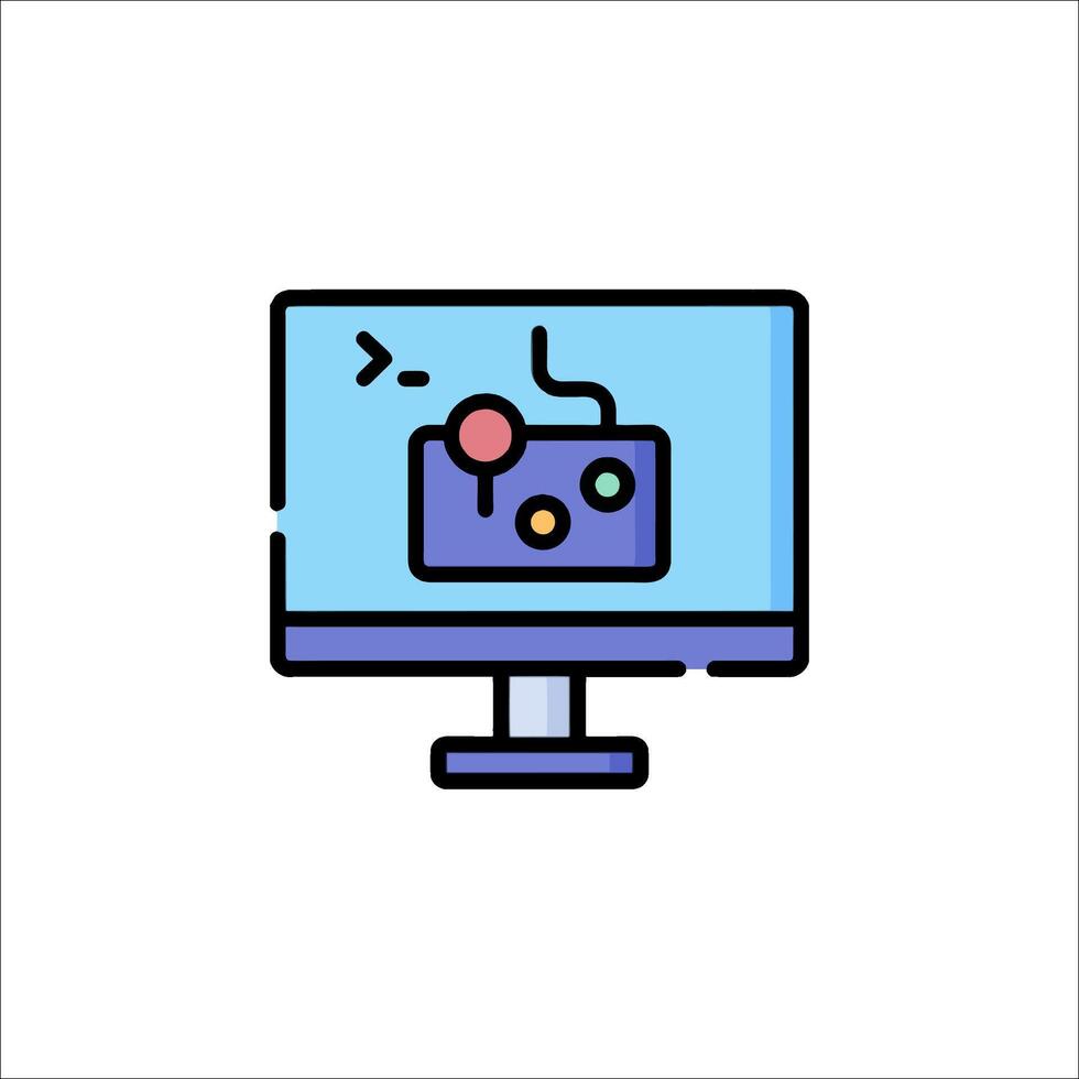un computadora monitor con un juego controlador en eso vector