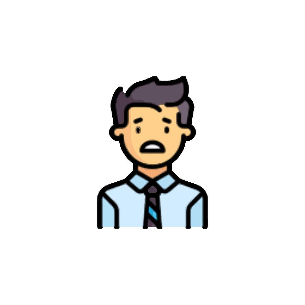 A man in a tie and shirt with an angry expression vector