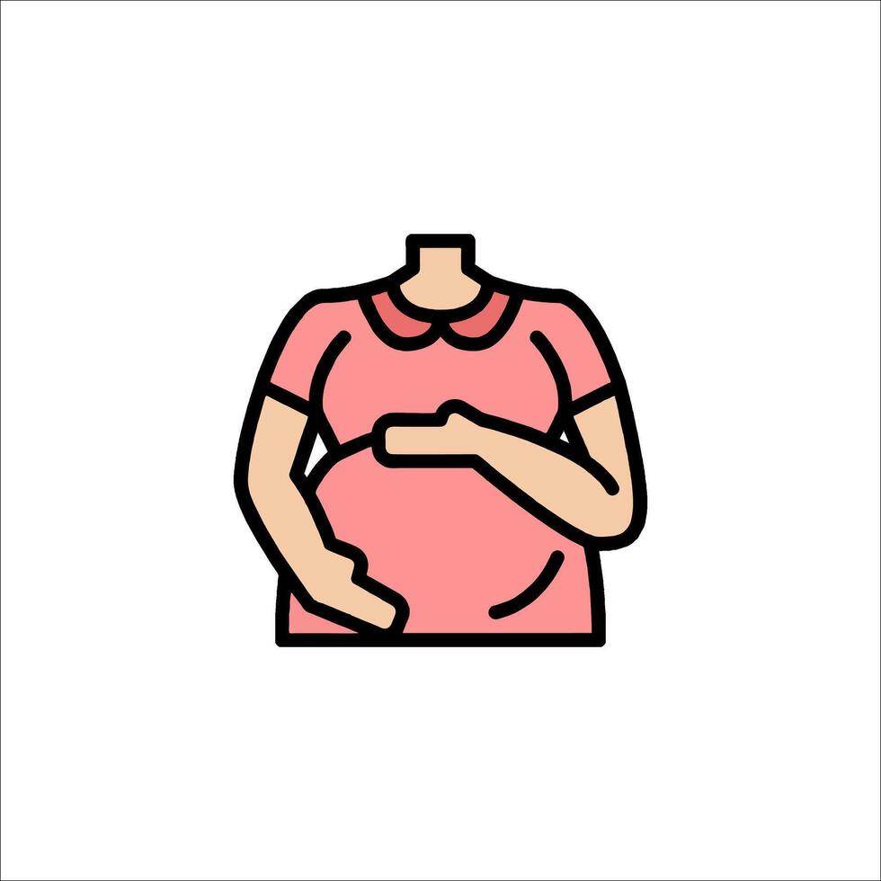 Pregnant woman icon in line style vector