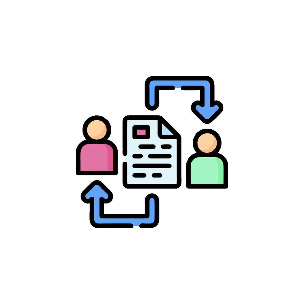 A person is holding a document and another person is holding a paper vector