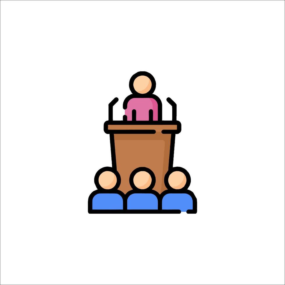 Speaker at podium icon illustration vector