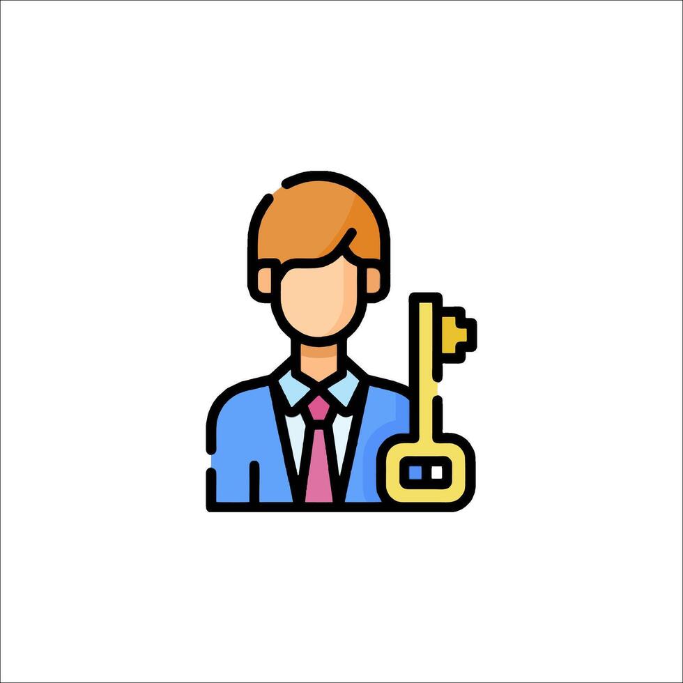 A man with a key in his hand vector