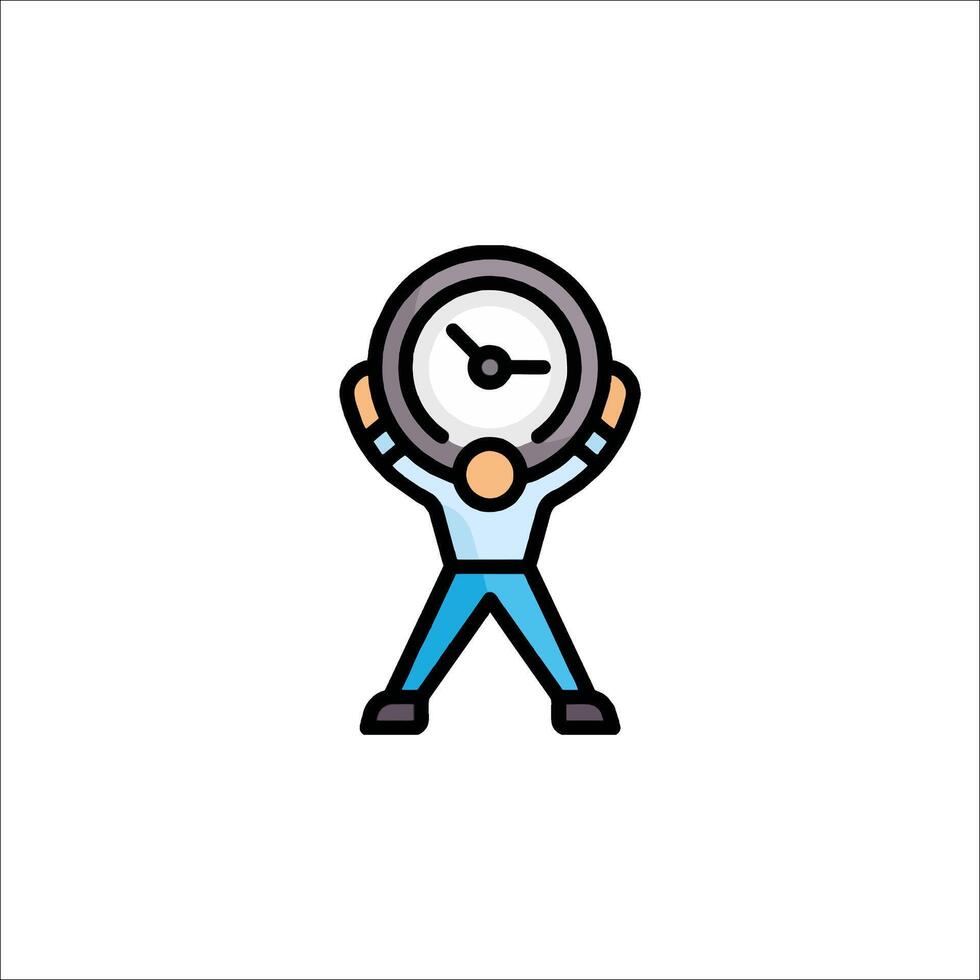A man holding a clock in his hands vector