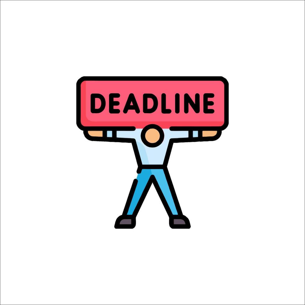 A man holding a deadline sign vector