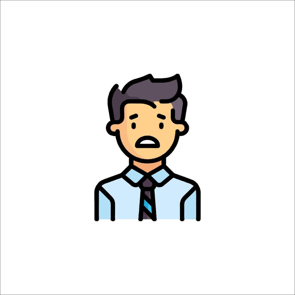 A man in a tie and shirt with an angry expression vector