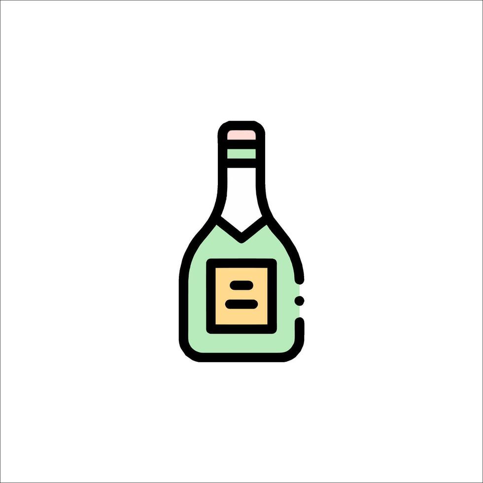 A bottle of wine with a label on it vector