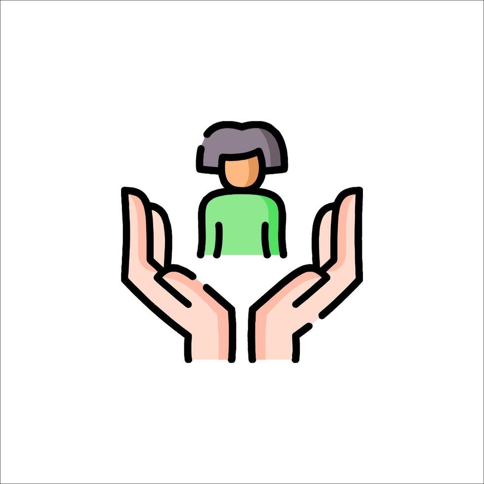 A person holding hands with a person in the middle vector
