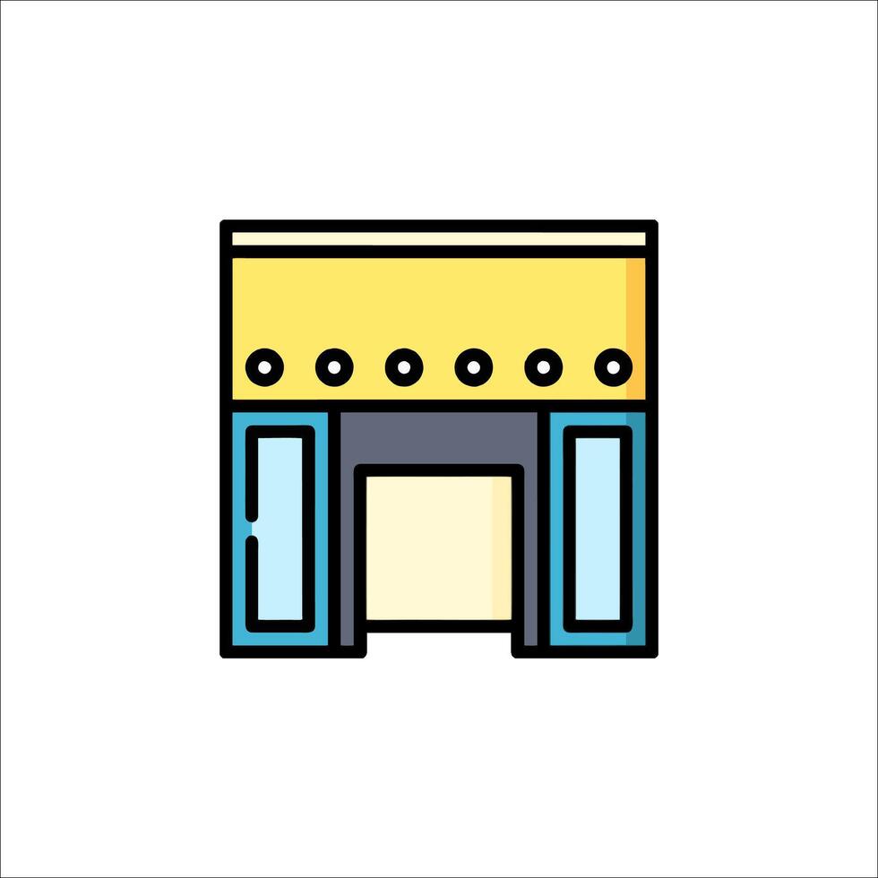 A store front icon with a window and door vector