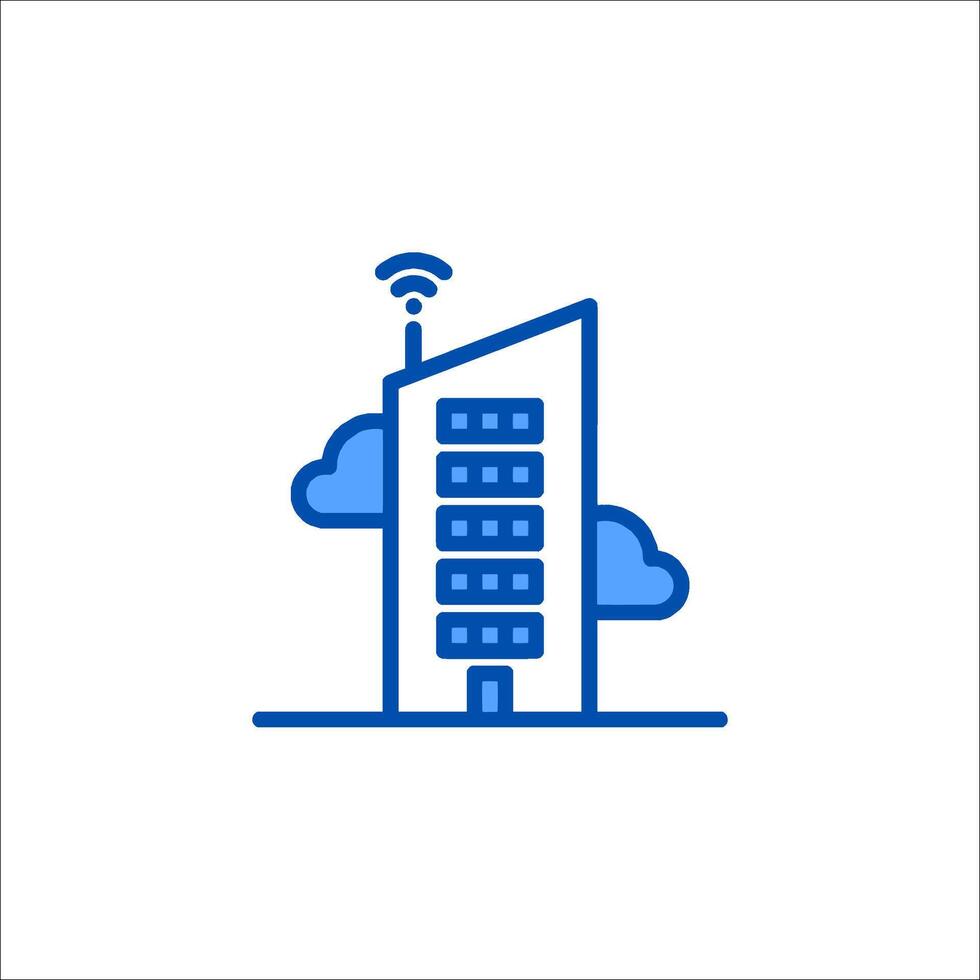 A building with a wifi icon on it vector