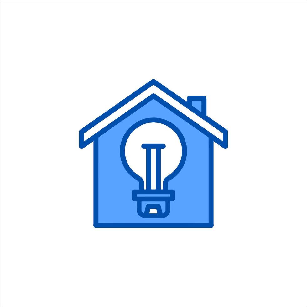 Light bulb icon in the shape of a house vector