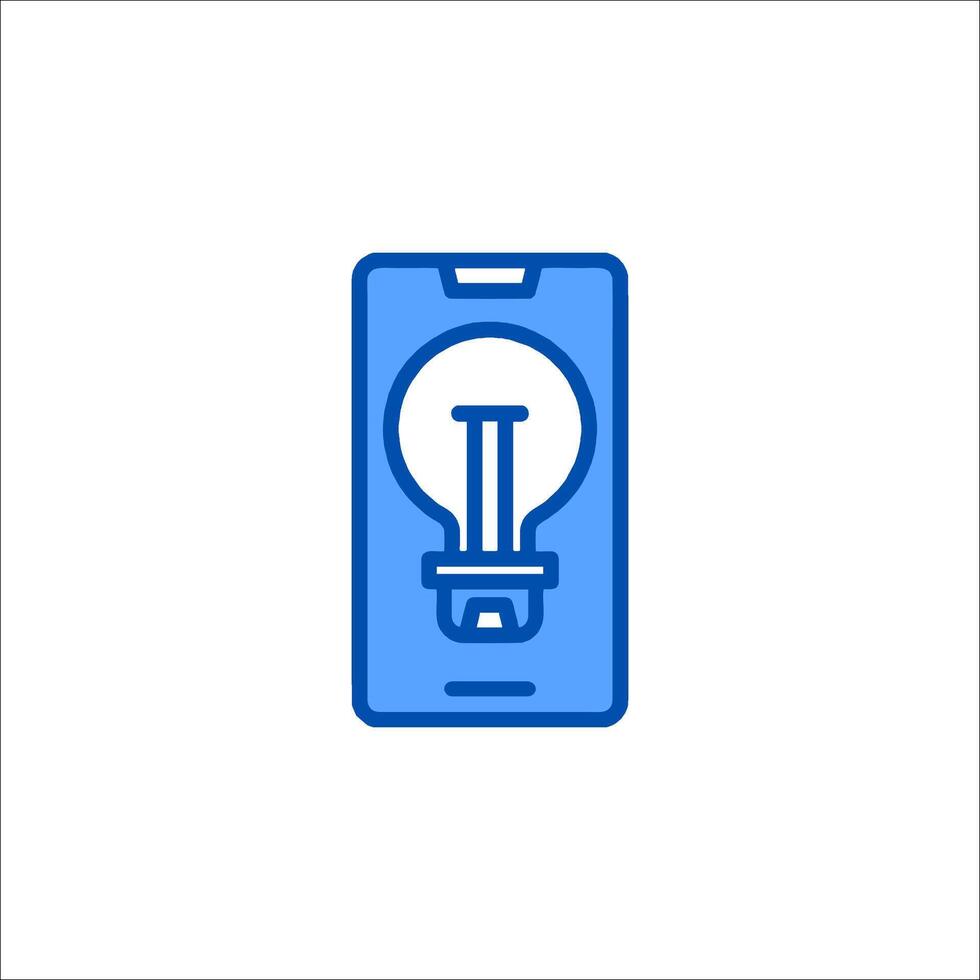 A smartphone with a light bulb icon vector