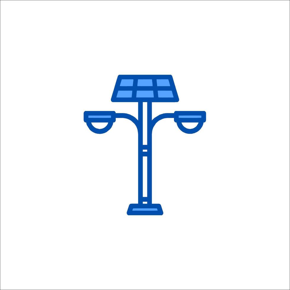 A solar light post with two lights on it vector