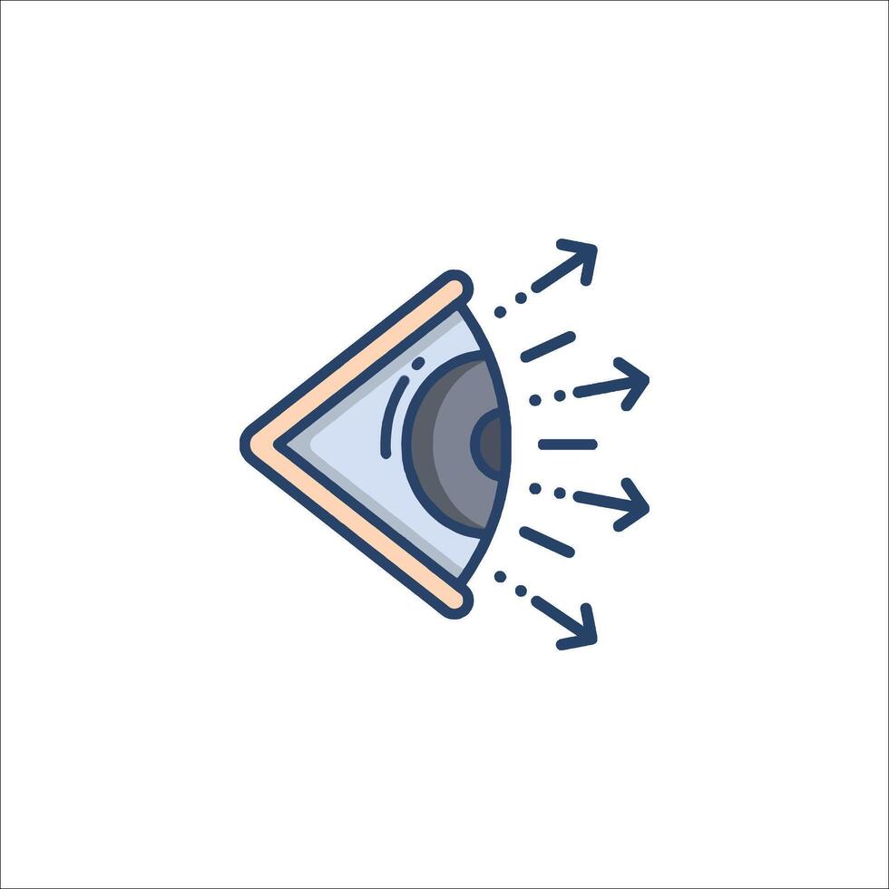 Eye icon with arrows and a triangle vector