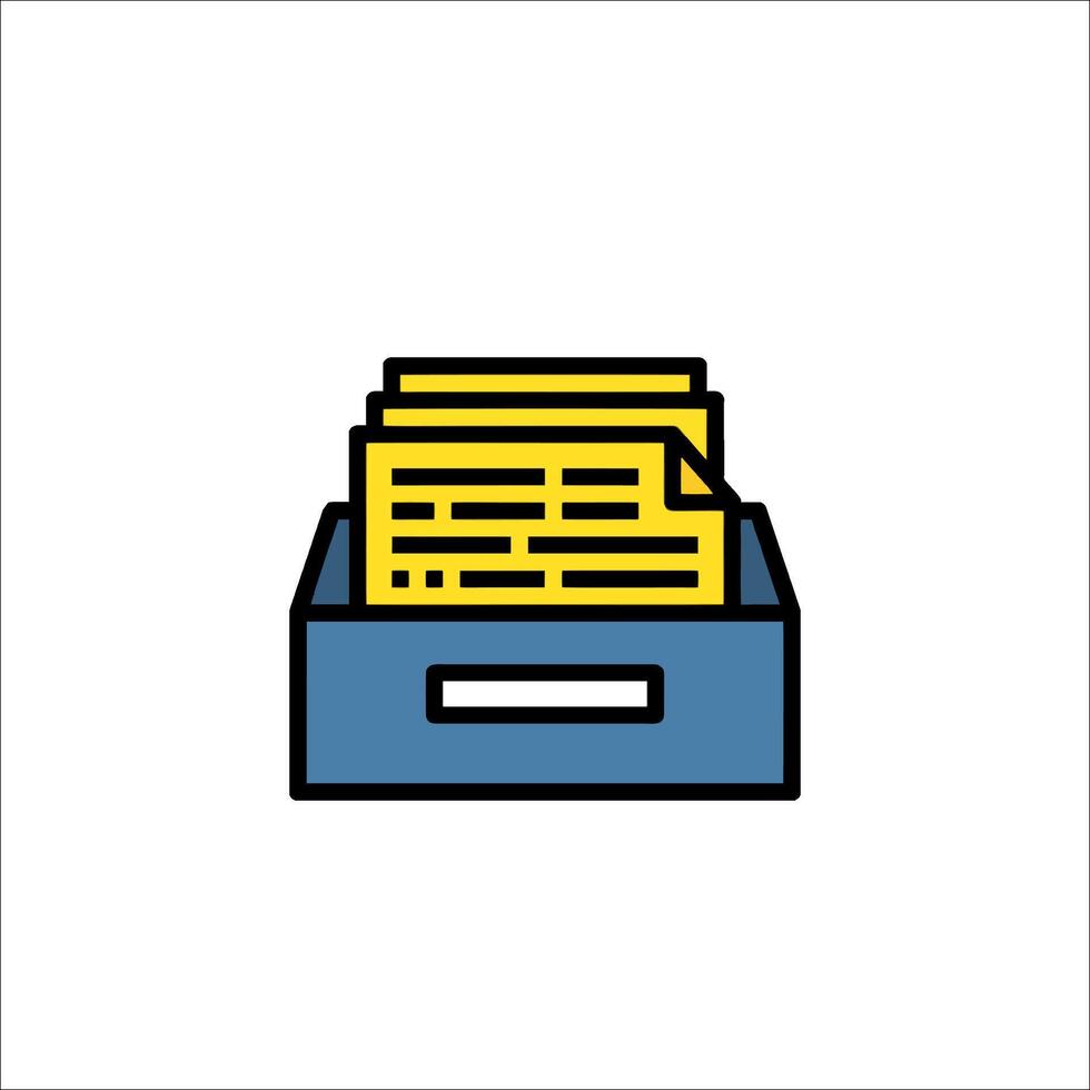 A file box with papers inside vector