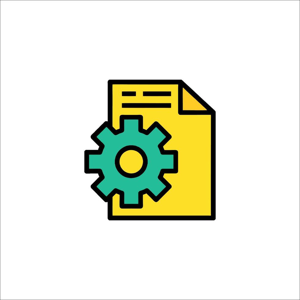 A file with a gear on it and a yellow document vector