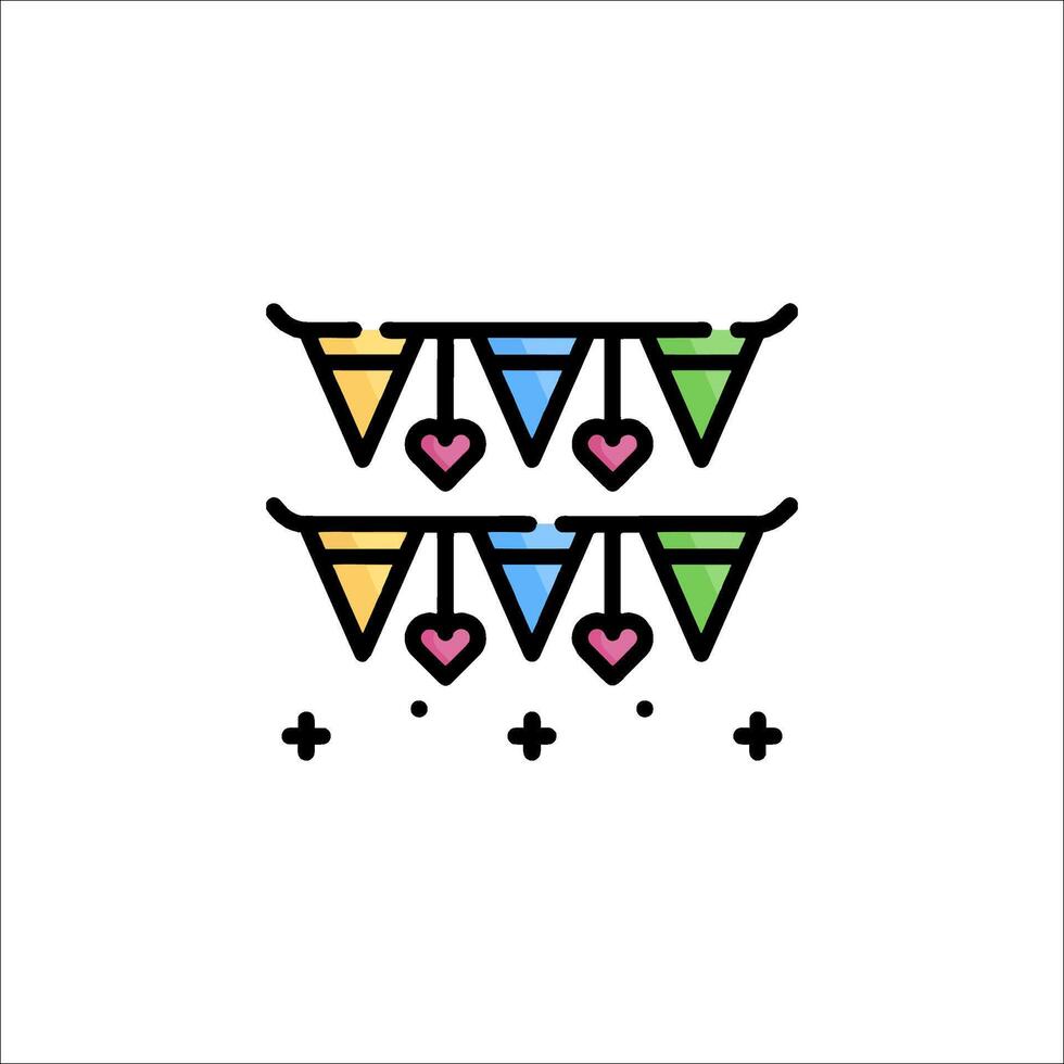 A colorful banner with hearts on it vector