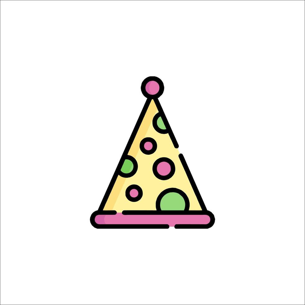 A party hat icon with polka dots vector