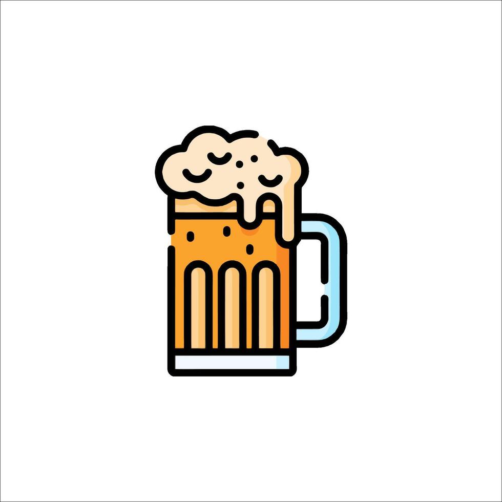 Beer icon in line style on white background vector
