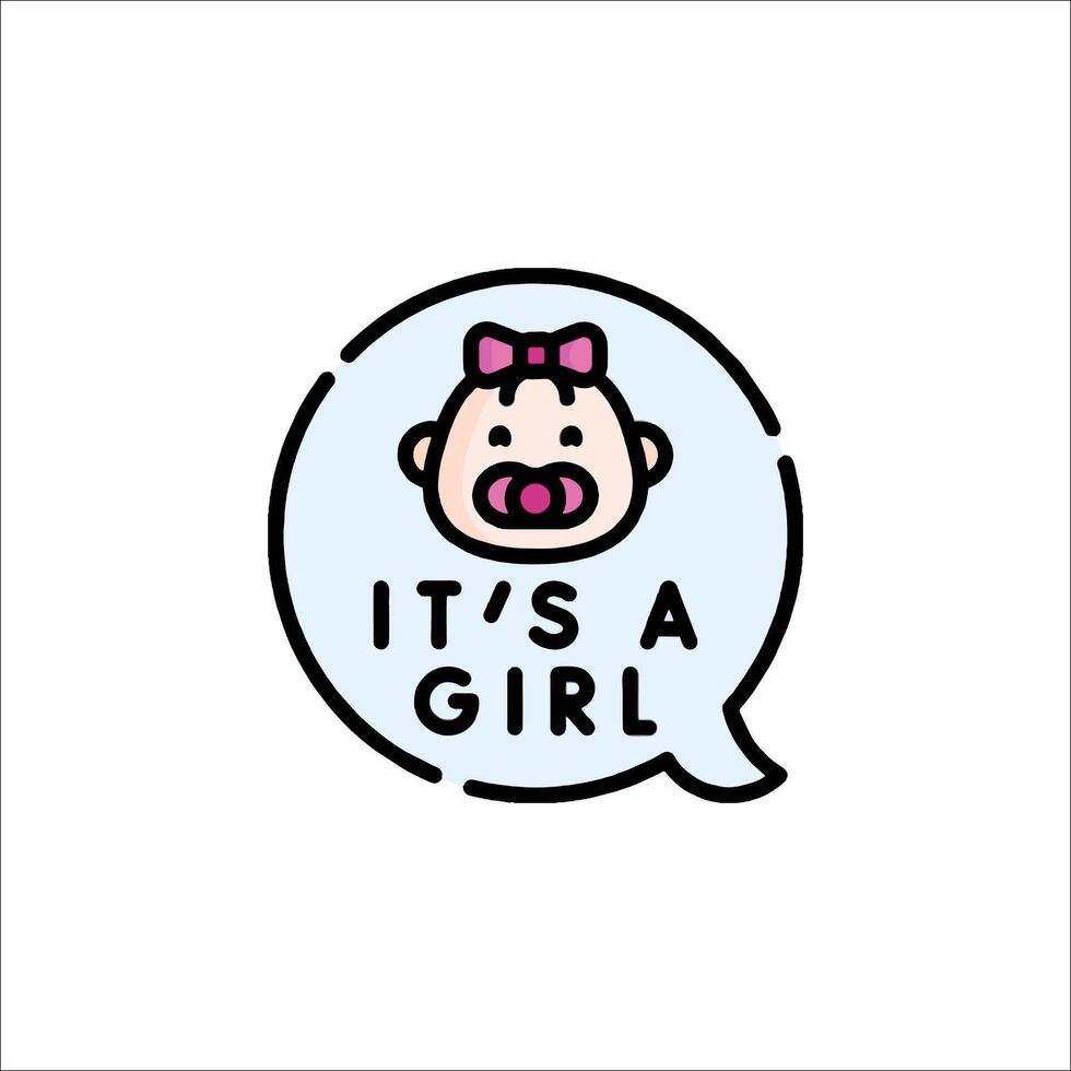 It's a girl logo with a baby in a speech bubble vector