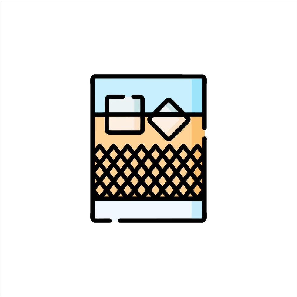 A glass of whiskey with a diamond in it vector