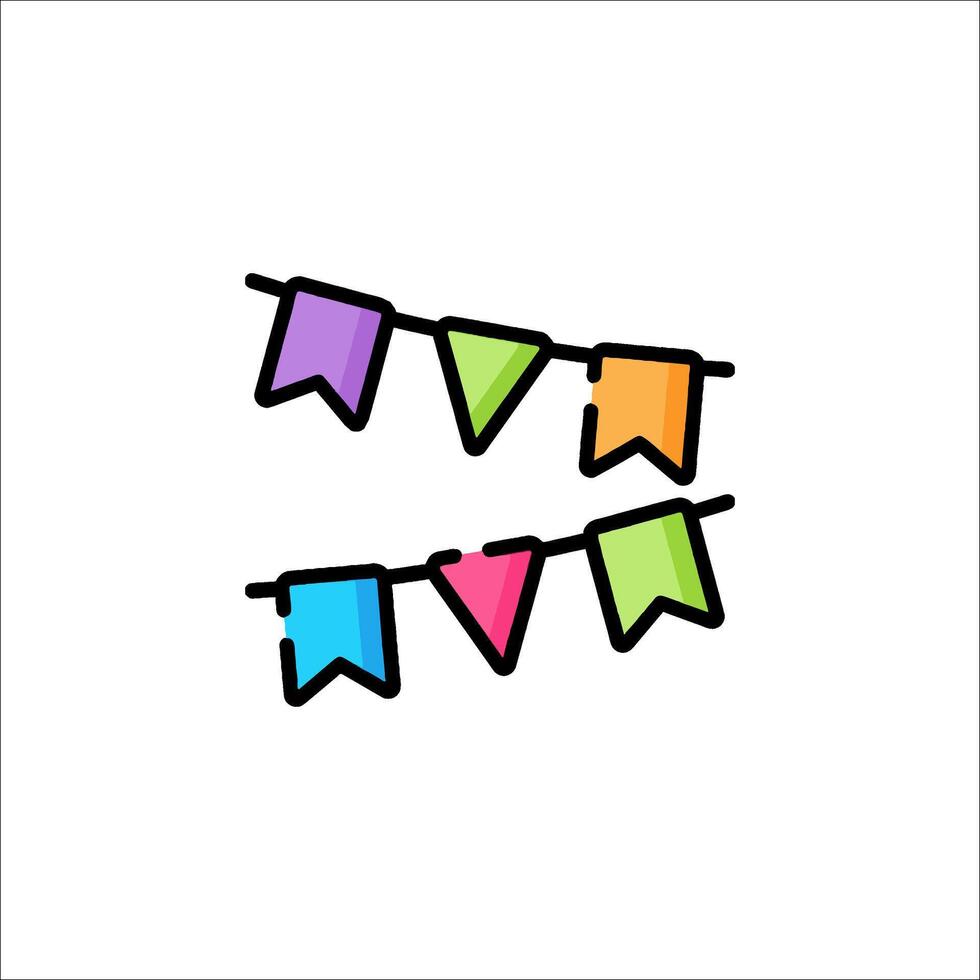 A colorful banner with a bunting on it vector