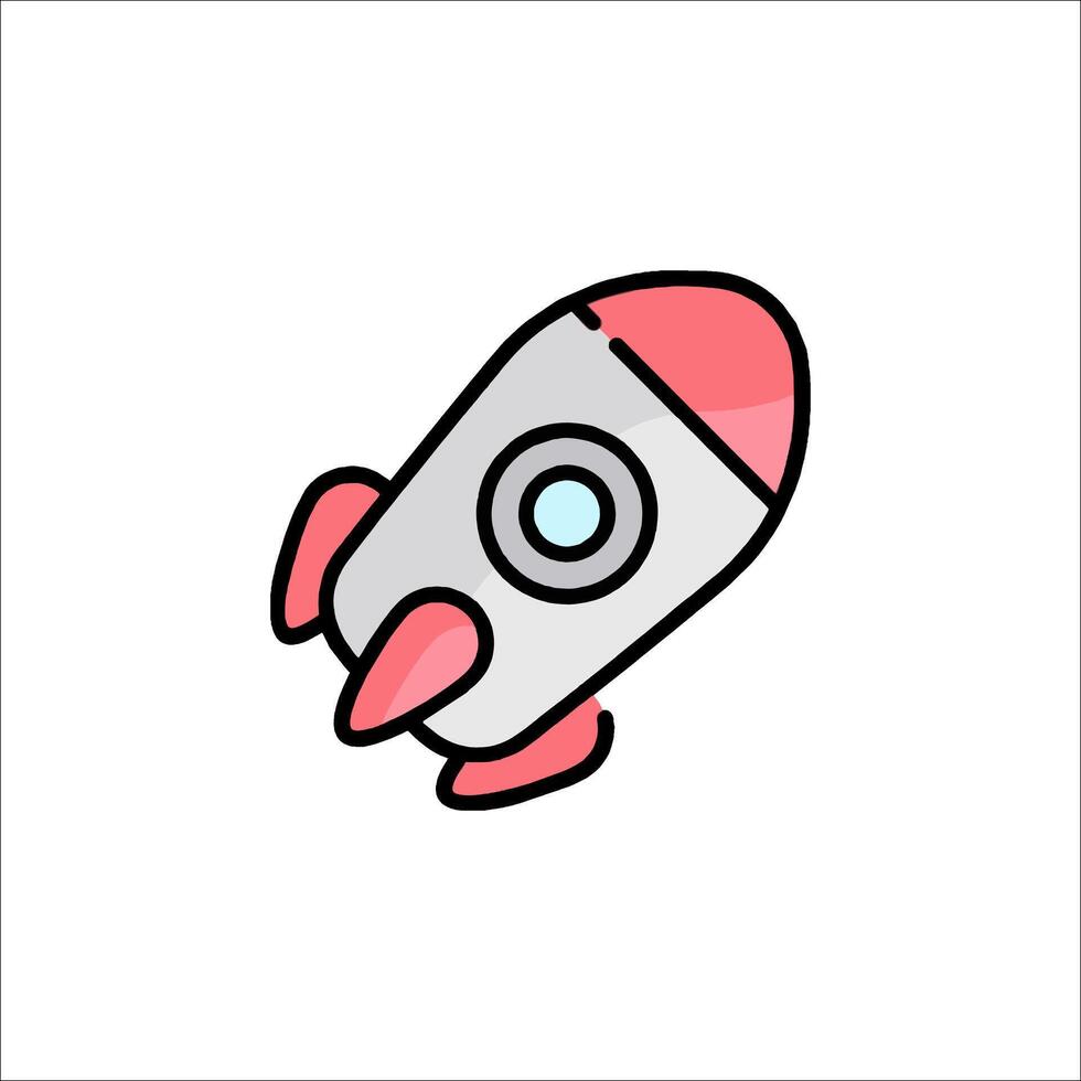 A rocket icon on a white background vector