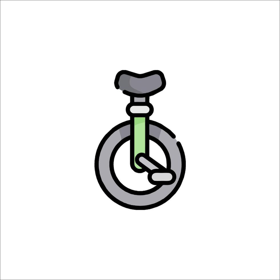 A green and black unicycle icon on a white background vector