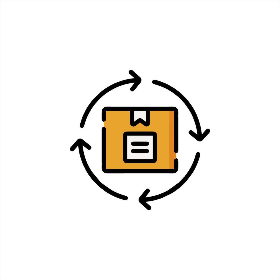 A box with a folder and arrows around it vector