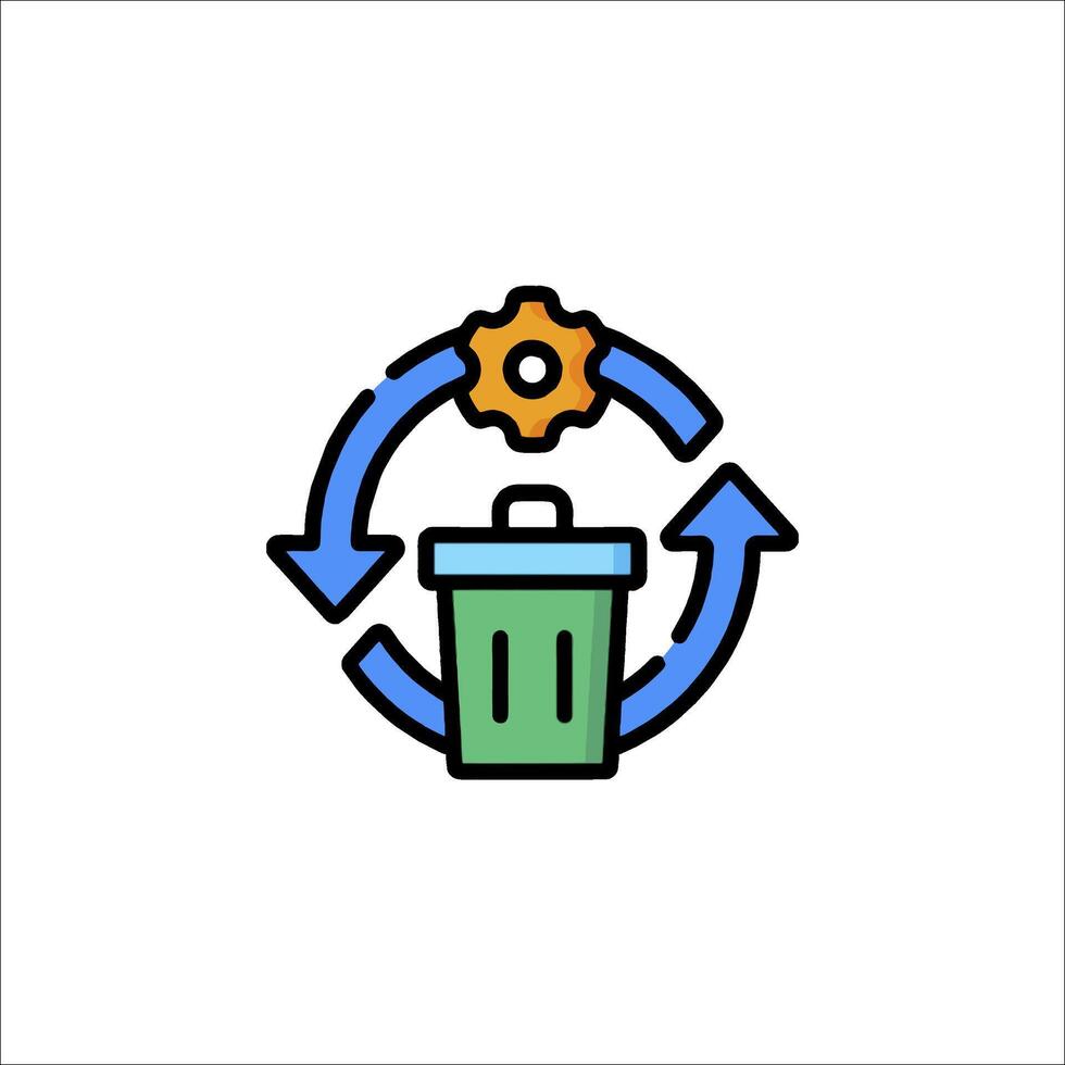 A trash can with a gear on it vector