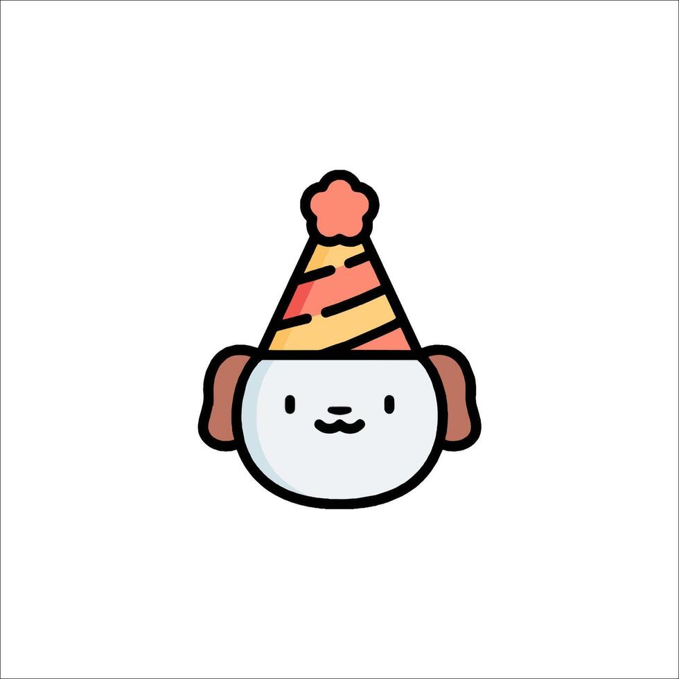 A cartoon dog wearing a party hat vector