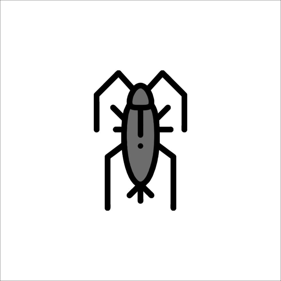 A black and white icon of a bug vector