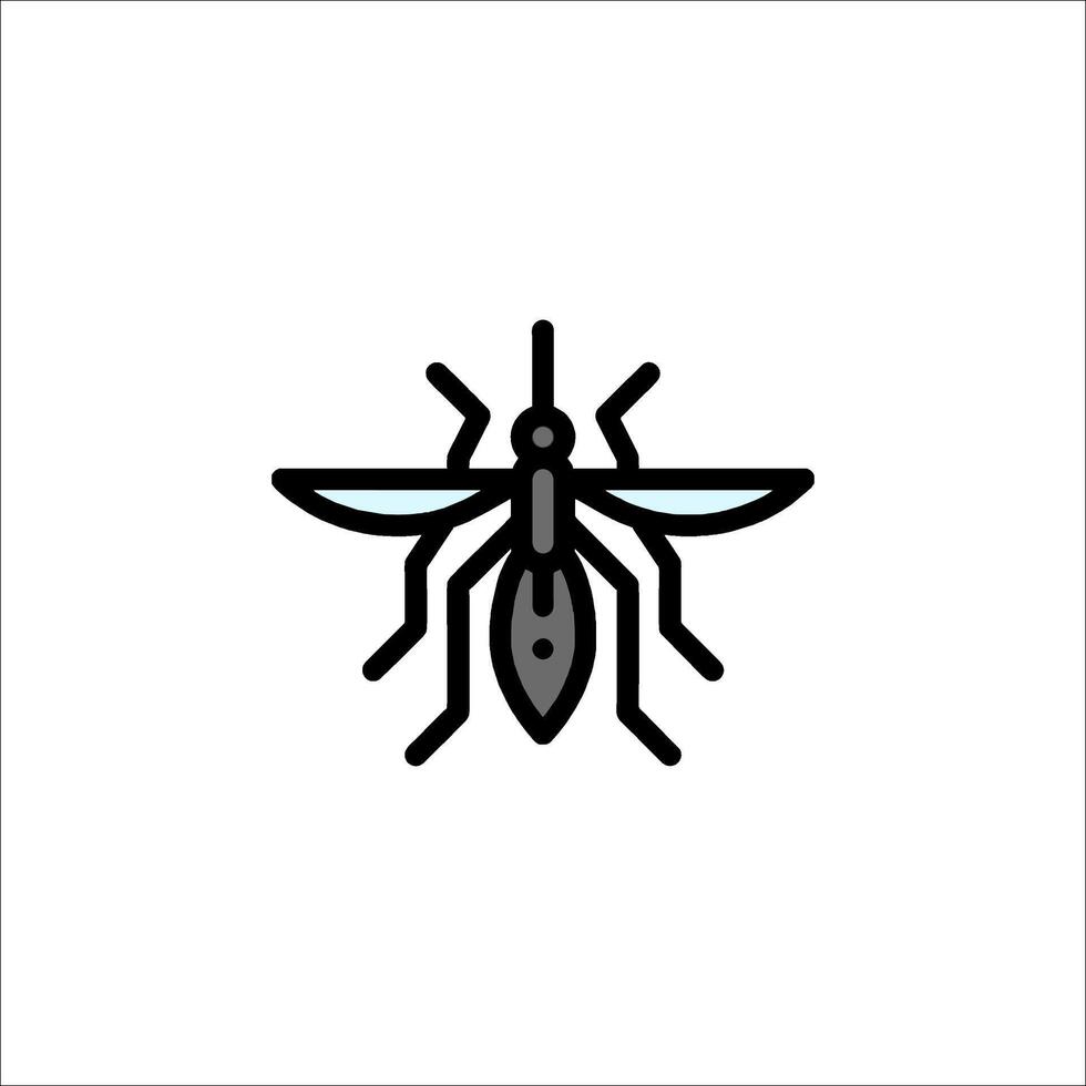 A black and white illustration of a mosquito vector